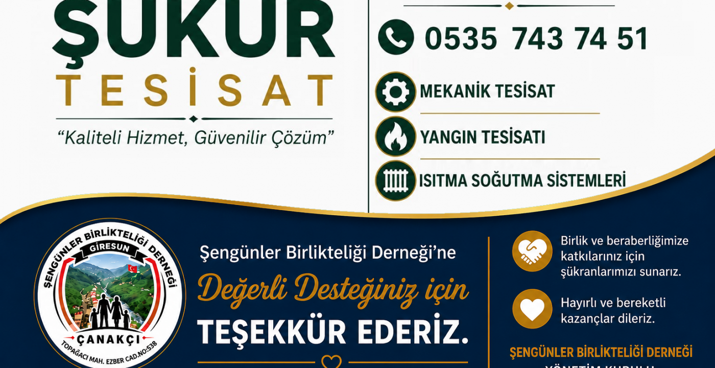 Yüksel Şükür Ailesine Teşekkürler